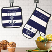 Nautical Recept Keepsake Sjabloon Foto toevoegen N Ovenwant & Pannenlap Set