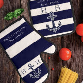 Nautical Recept Keepsake Sjabloon Foto toevoegen N Ovenwant & Pannenlap Set