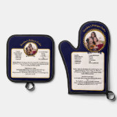 Nautical Recept Keepsake Sjabloon Foto toevoegen N Ovenwant & Pannenlap Set (Voorkant)