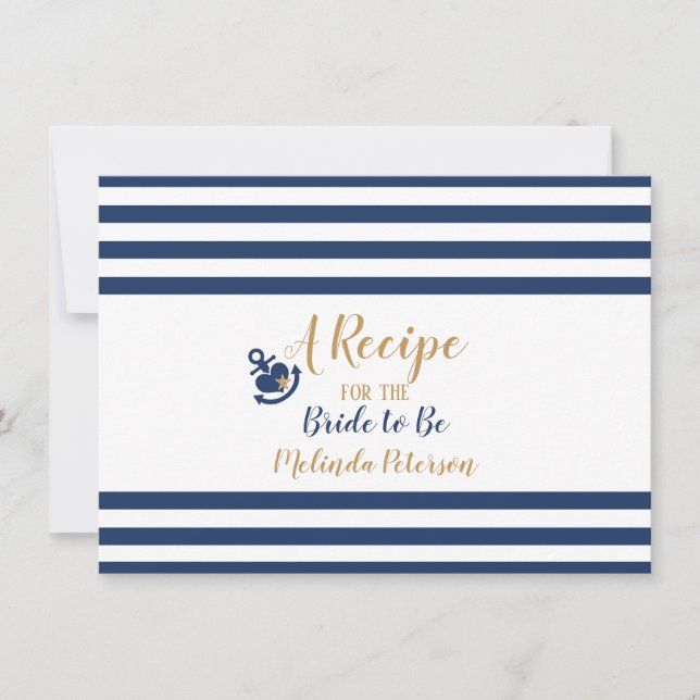 Nautical Recipe Kaart-marine & Gold (Voorkant)