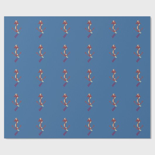 Nautical Red Anchor Cadeaupapier (Vlak)