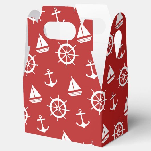 Nautical Red Anchor Cadebox Bedankdoosjes (Geopend)
