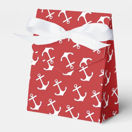 Nautical Red Anchor Cadebox Bedankdoosjes (Voorkant Zijde)