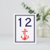 Nautical Red Anchor Marine Omlijst 2V Tafelnummer (Staand voorkant)