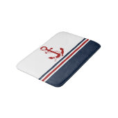 Nautical Red Anchor Red White Blau Stripes Badmat (Gekanteld)