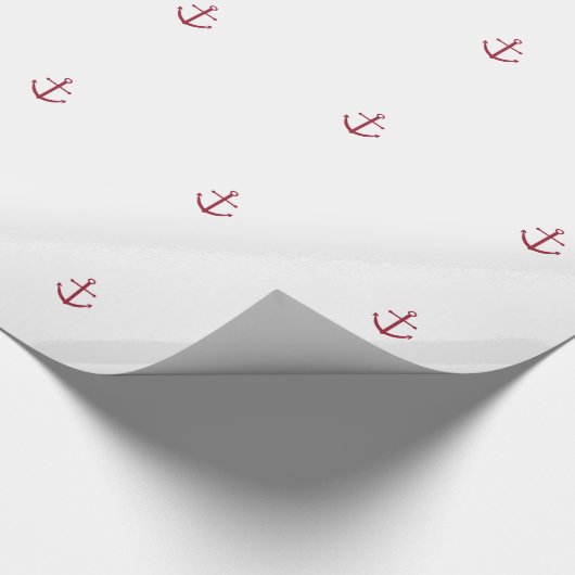 Nautical Red Anchor Wrapping Paper Cadeaupapier (Hoek)