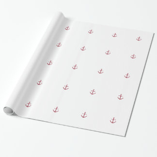 Nautical Red Anchor Wrapping Paper Cadeaupapier