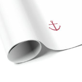Nautical Red Anchor Wrapping Paper Cadeaupapier (Rol Hoek)