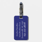 Nautical Red Anchors on Blue Personalized Bagagelabel (Achterkant verticaal)