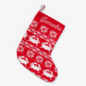 Nautical Red Crab Kleine Kerstsok (Voorkant (Hangend))