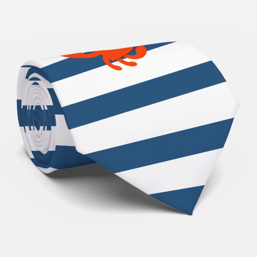 Nautical Red Crab Stropdas (Opgerold)