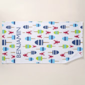 Nautical Red Lobster Buoy Beach House Strandlaken (Voorkant)