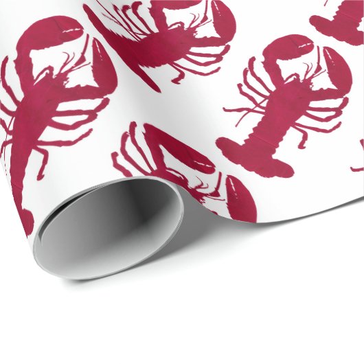 Nautical Red Lobster Cadeaupapier (Rol Hoek)