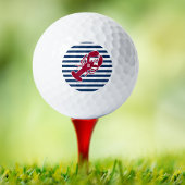 Nautical Red Lobster Monogram Blue White Stripe St Golfballen