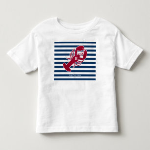Nautical Red Lobster Monogram Blue White Stripe St Kinder Shirts