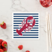 Nautical Red Lobster Monogram Blue White Stripe St Servet (Insitu)