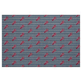 Nautical Red Lobster Monogram Blue White Stripe St Stof (Fat Quarter)