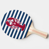 Nautical Red Lobster Monogram Blue White Stripe St Tafeltennisbatje (Zijkant)