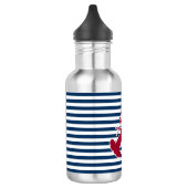 Nautical Red Lobster Monogram Blue White Stripe St Waterfles (Links)