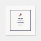 Nautical Red Lobster Wedding Paper Napkin Servet (Voorkant)