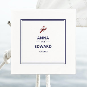 Nautical Red Lobster Wedding Paper Napkin Servet