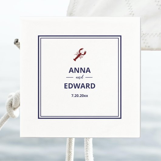 Nautical Red Lobster Wedding Paper Napkin Servet