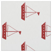 Nautical Red Sailboten op White Stof (Close Up)