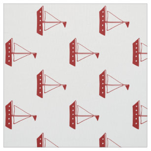 Nautical Red Sailboten op White Stof