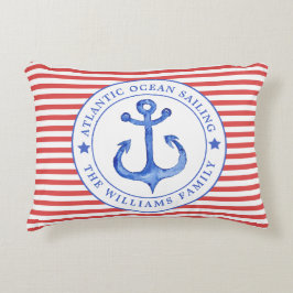 Nautical Red Stripes persoonlijke lumbar Pillow Accent Kussen