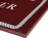 Nautical Red Welcome Aboard Naam Snijplank (Hoek)