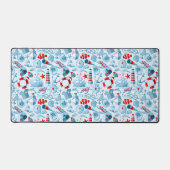Nautical Red White And Blue Pattern Bureaumat (Voorkant)