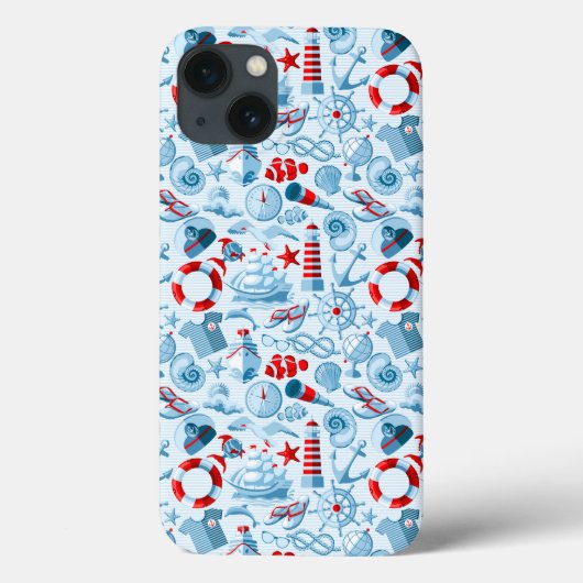 Nautical Red White And Blue Pattern Case-Mate iPhone Case (Achterkant)