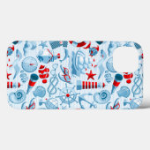 Nautical Red White And Blue Pattern Case-Mate iPhone Case (Achterkant (horizontaal))