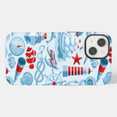 Nautical Red White And Blue Pattern iPhone Hoesje (Achterkant horizontaal)