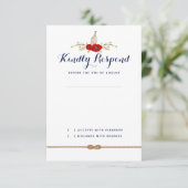 Nautical Red, White, and Blue Wedding Formal RSVP Kaartje (Staand voorkant)