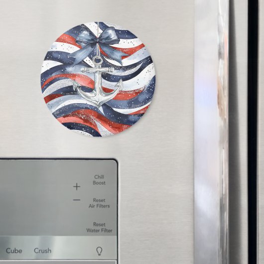 Nautical Red White Blue Bow Anchor Magneet (Insitu (Koelkast))