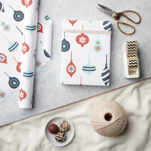 Nautical Red White Blue Kerstdecoratie Cadeaupapier (Crafts)