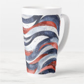 Nautical Red White Blue   Latte Mok (Rechterhoek)