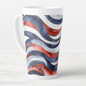 Nautical Red White Blue   Latte Mok (Linkerhoek)
