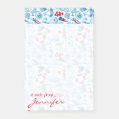 Nautical Red White & Blue Pattern | Jouw namen toe Post-it® Notes (Voorkant)