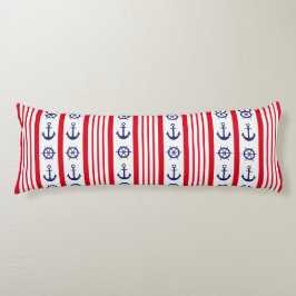 Nautical Red White Blue Sailing Anchor Bedding Lichaamskussen
