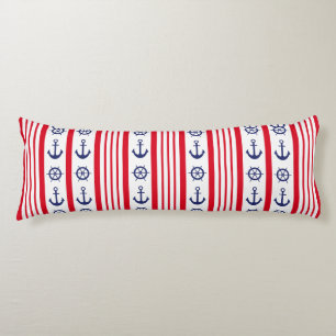 Nautical Red White Blue Sailing Anchor Bedding Lichaamskussen