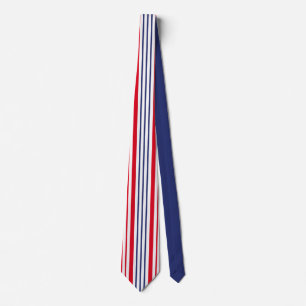 Nautical Red White Blue Stripe Patroon Stropdas