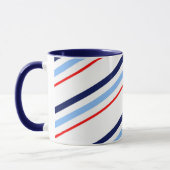 Nautical Red White Blue Stripes Mok (Links)