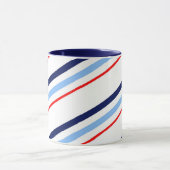 Nautical Red White Blue Stripes Mok (Midden)