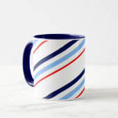 Nautical Red White Blue Stripes Mok (Voorkant links)
