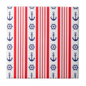 Nautical Red White en Blue Tegeltje (Voorkant)