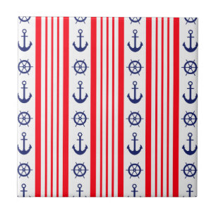 Nautical Red White en Blue Tegeltje
