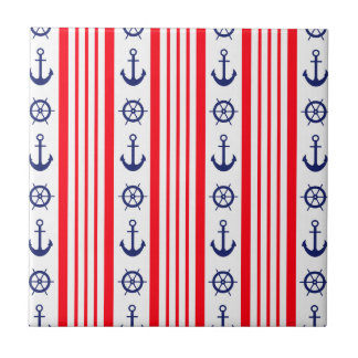 Nautical Red White en Blue Tegeltje