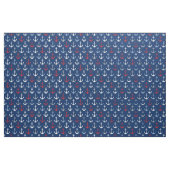 Nautical Red White en Navy Blue Anchors Pattern Stof (Yard (91,4 cm))